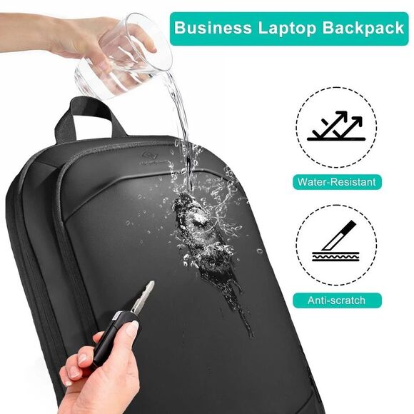 Business Backpack for Men 17 Inch,Slim & Expandable Waterproof Travel Laptop ... - Picture 4 of 15